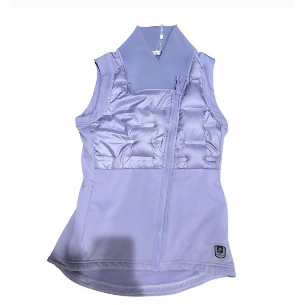 Levelwear Womens Down Puffer Vest Purple Sleeveless Full Zip L/G